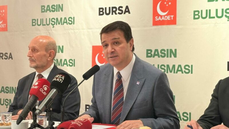 Saadet Partisi Genel Başkanı Arıkan Bursa’da açıkladı; ‘Yeniden Refah iş birliği ihtimali en yüksek partilerden biri’ Saadet Partisi Genel Başkanı Arıkan Bursa’da açıkladı; ‘Yeniden Refah iş birliği ihtimali en yüksek partilerden biri’
