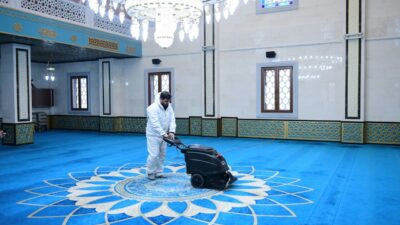 Bursa’nın Kestel ilçesindeki camiler bayrama hazır