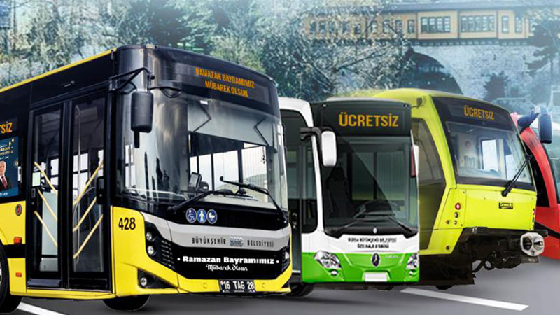 Bursa’da bayram boyunca ulaşım ücretsiz!