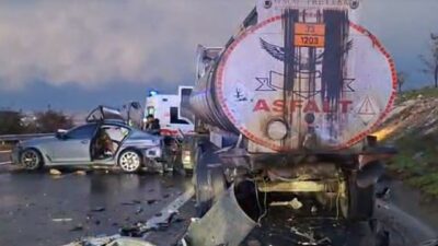 Şanlıurfa'nın Birecik ilçesinde tanker ile otomobil çarpıştı. Yaşanan trafik kazasında