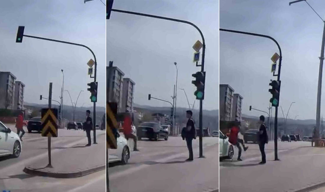 Bursa’nın Nilüfer ilçesinde yayalara kırmızı ışık yanarken yola atlayan bir