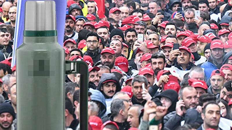 Sendikadan termos vaadi: İstifa etme 2 litrelik termosu al Sosyal Güvenlik Çalışanları Sendikası, istifa eden üyelerine geri dönmeleri halinde