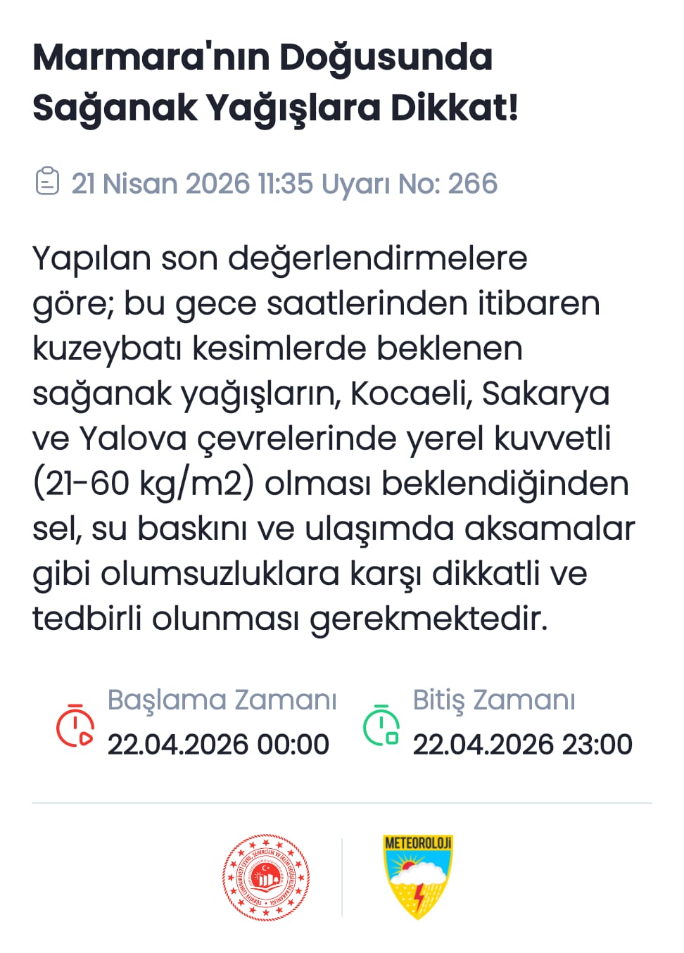 Marmara'ya kuvvetli yağış uyarısı 2