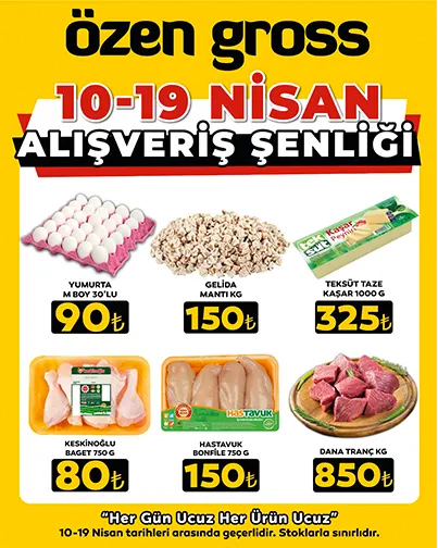 Özen Gross’ta 10- 19 Nisan Alışveriş Şenliği başladı: En ucuz fiyatlar Bursa ve Kütahya’da! 1 ozen