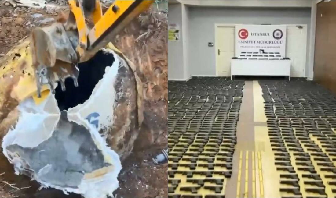 Yeraltı su deposunda binlerce silah parçası ele geçirildi İstanbul'un Pendik ilçesinde, yeraltındaki boş bir su deposuna gizlenmiş halde