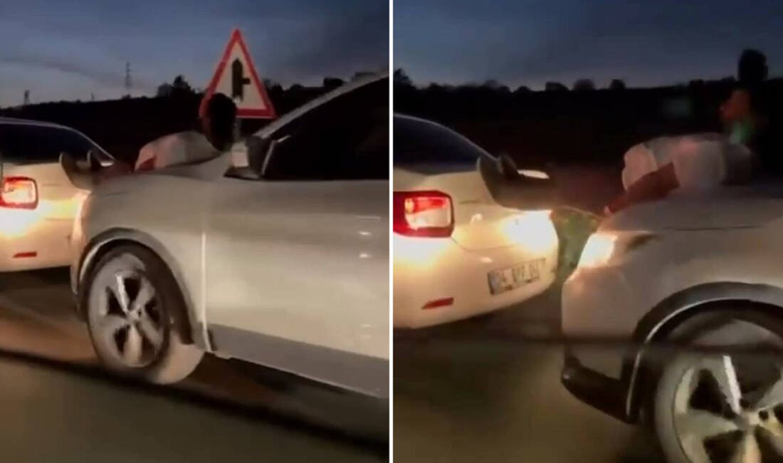 Bursa’dan akıl almaz görüntüler! Halat bulamayınca… Bursa’da yolda kalan aracı çekmek isteyen bir vatandaş, halat bulamayınca