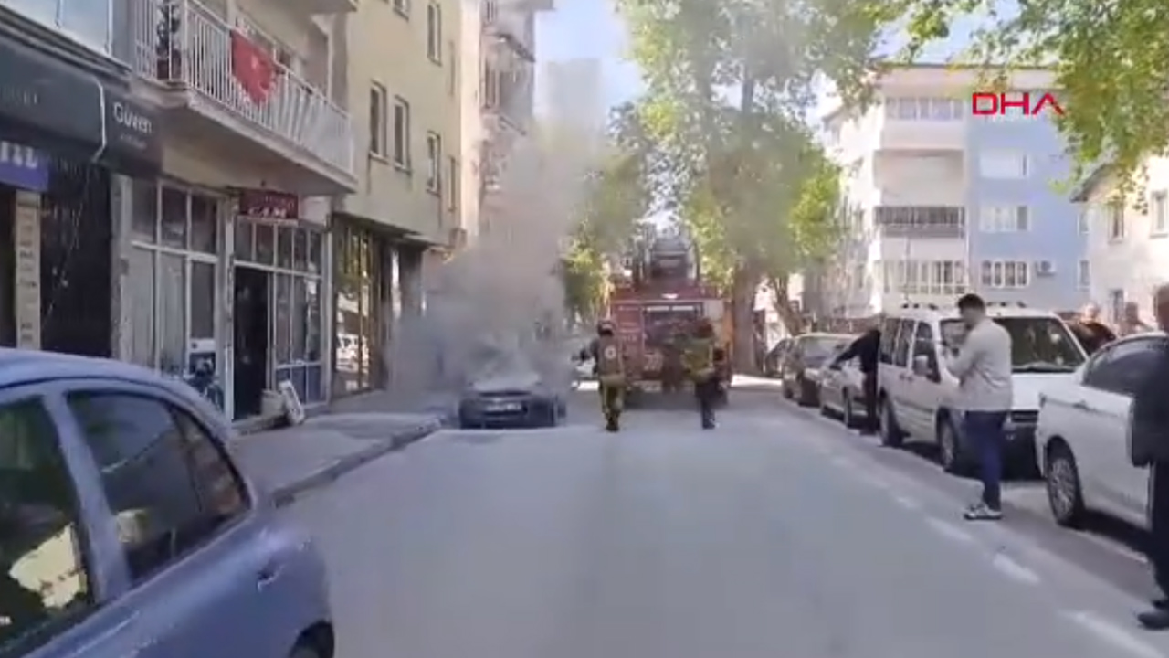 Bursa'da korku dolu anlar 1 bursa inegol arac yangini dha