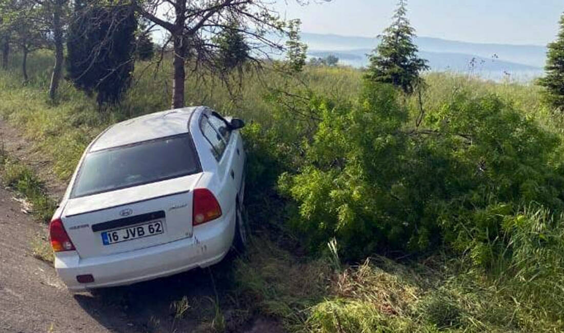 Bursa-Balıkesir karayolu Bursa istikametinde seyreden bir otomobil Karacabey ilçesi Karakoca