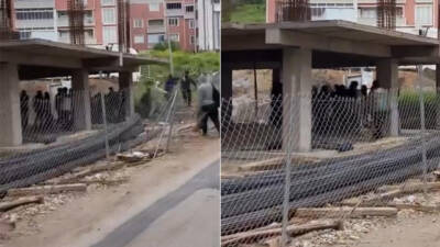 Bursa’da bir inşaat alanında çalışan işçiler arasında çıkan tartışma kısa