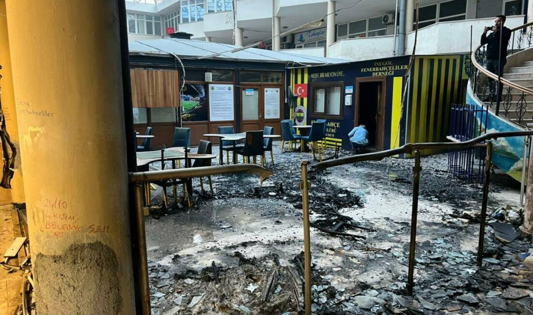 Bursa'nın İnegöl ilçesinde bir dernek binasında yangın çıkardığı iddia edilen