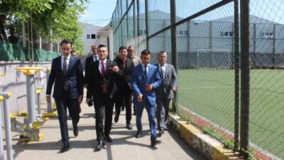 Adalet Bakanlığı heyeti, Gemlik Ceza İnfaz Kurumu’nda üretim atölyeleri ve