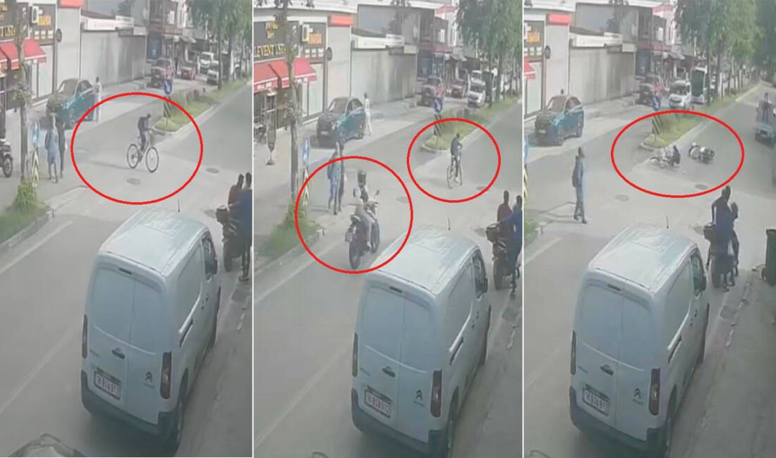 Bursa’da kaza böyle geldi! Ne tarafa gideceğini şaşırınca… Bursa’da bir bisikletlinin yol ortasında yaptığı kararsız manevra kazaya neden