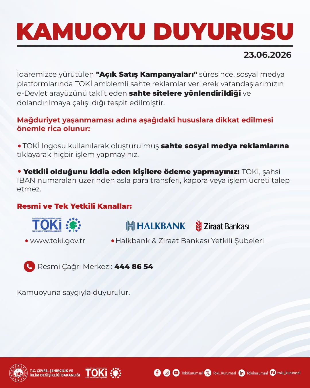 TOKİ'den önemli uyarı 2 72888289715550038529265882684325087930006513n