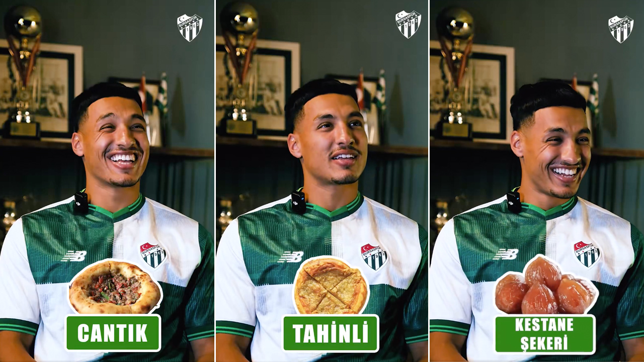 Bursaspor’un yeni transferi Amine Boutrah, Bursa’ya özgü kelimeleri eğlenceli şekilde