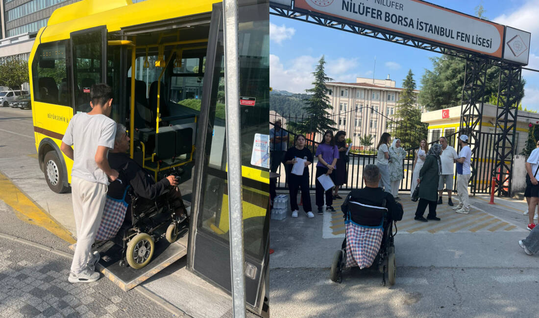 Bursa’da özel gereksinimli öğrenciyi Büyükşehir sınava ulaştırdı Vatandaşların ihtiyaç duyduğu her an yanında olan Bursa Büyükşehir Belediyesi,