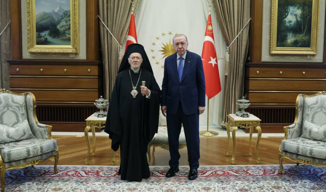 Cumhurbaşkanı Recep Tayyip Erdoğan, Fener Rum Patriği Bartholomeos ile bir