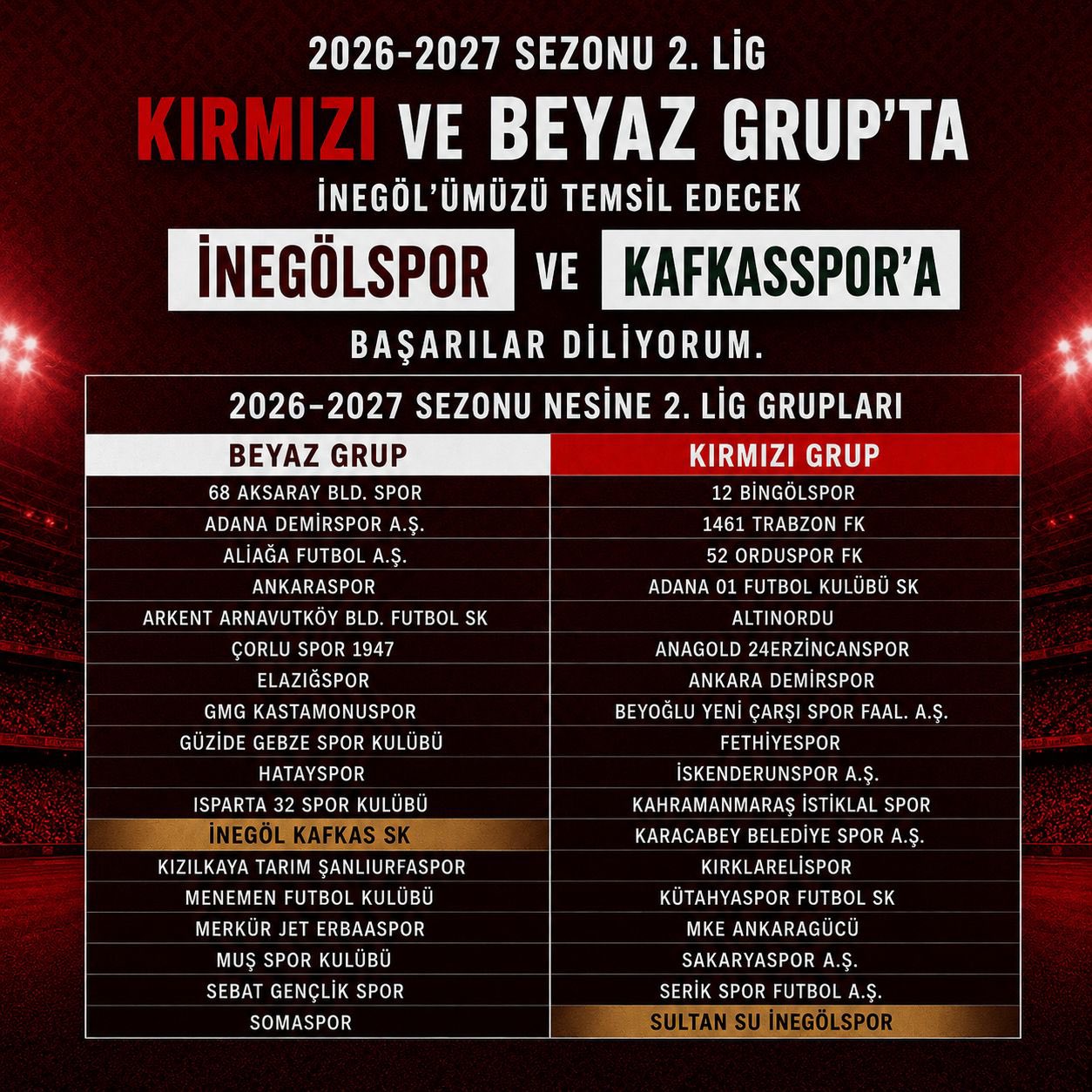 2.Lig'deki Bursa ekiplerinin grupları belli oldu 2