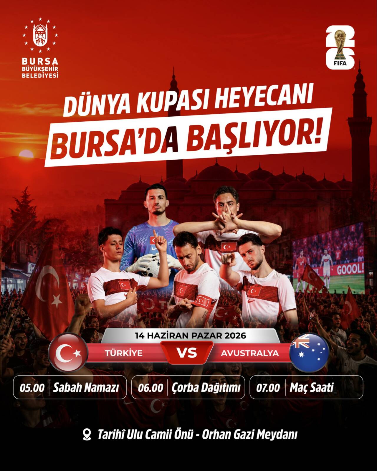 Bursa’da milli heyecan dev ekranda yaşanacak! 2