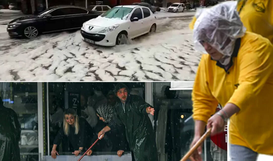 Bir anda bastırdı! Yollar beyaza büründü Başkent Ankara'da etkili olan dolu ve sağanak su baskınlarına neden