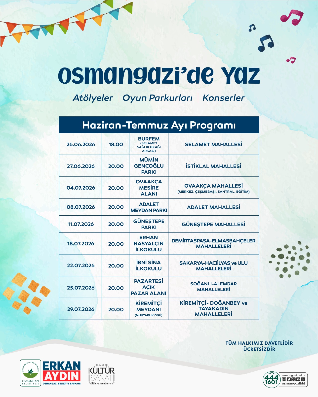 Osmangazi’de Yaz Coşkusu Mahallelere Taşınıyor
