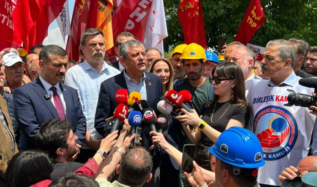 CHP Grup Başkanı Özgür Özel, alacaklarını alamadıkları için eylem yapan
