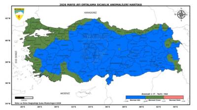 Meteoroloji Genel Müdürlüğü'nün sıcaklık analizi raporuna göre; 2026 yılı Mayıs