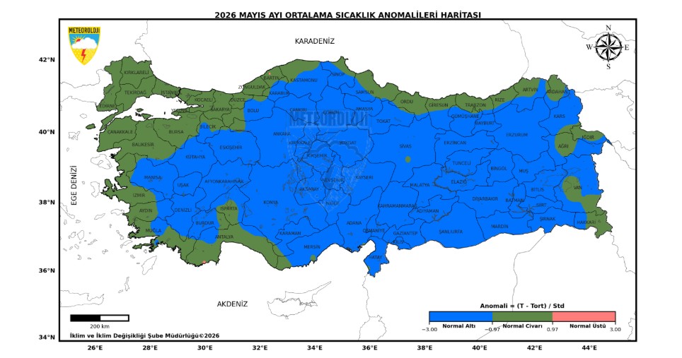 Son 56 yılın en soğuk 7. mayıs ayını yaşandı Meteoroloji Genel Müdürlüğü'nün sıcaklık analizi raporuna göre; 2026 yılı Mayıs