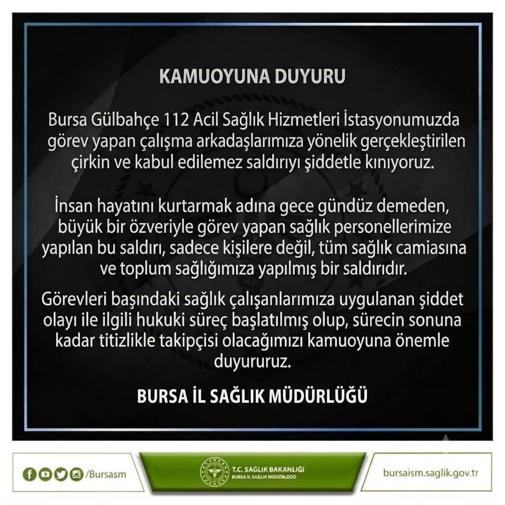 Bursa'da sağlık çalışanlarına saldırıya kınama 2 04b8d037 4dca 4524 8785 beda429a54f2