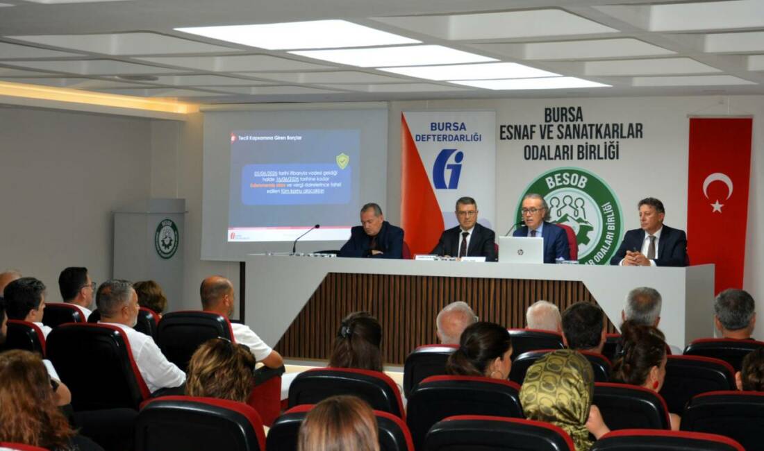 Bursa esnafına vergi borçlarında düşük oranlı tecil faizi ve taksitlendirme imkanı Bursa Esnaf ve Sanatkârlar Odaları Birliğinin (BESOB) ev sahipliğinde Defterdar