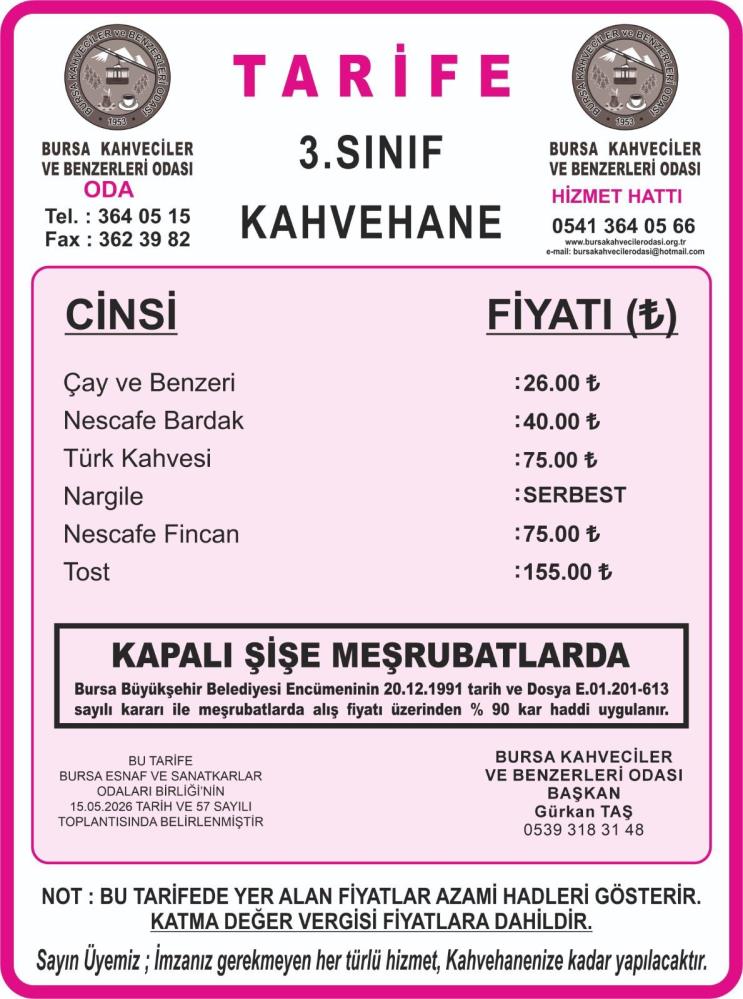 Bursa’da çay ve kahve fiyatlarına zam! İşte bir bardak çay ile Türk kahvesinin yeni fiyatı 6 aw73846806