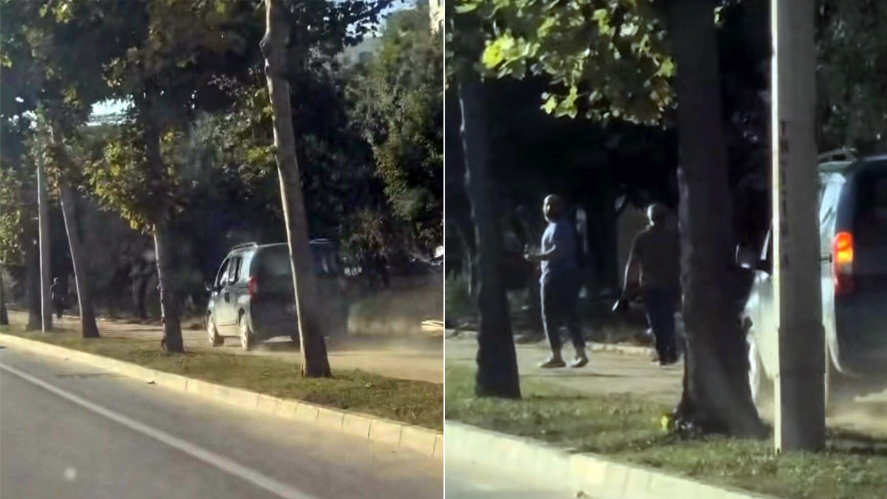 Bursa'da akıl almaz görüntüler 1 bursa kaldirimda giden arac iha