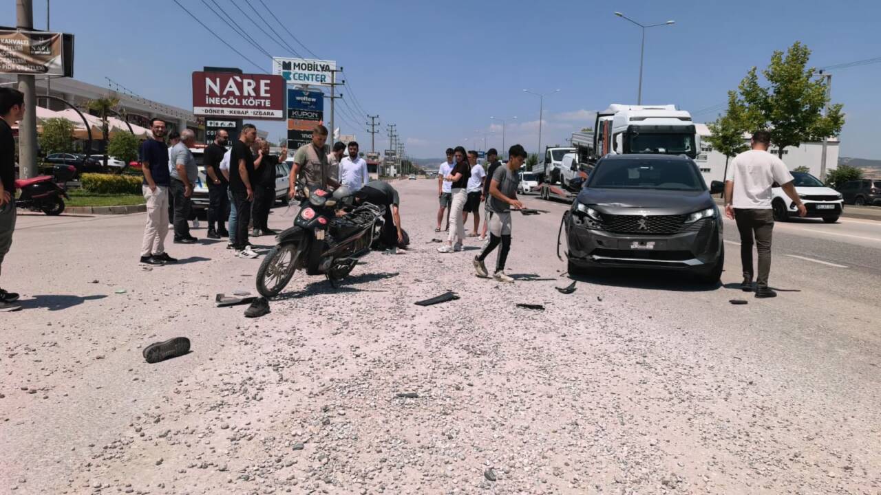Bursa’da ters yön faciası Bursa’nın İnegöl ilçesinde, ters yönde seyreden motosiklet ile cip kafa