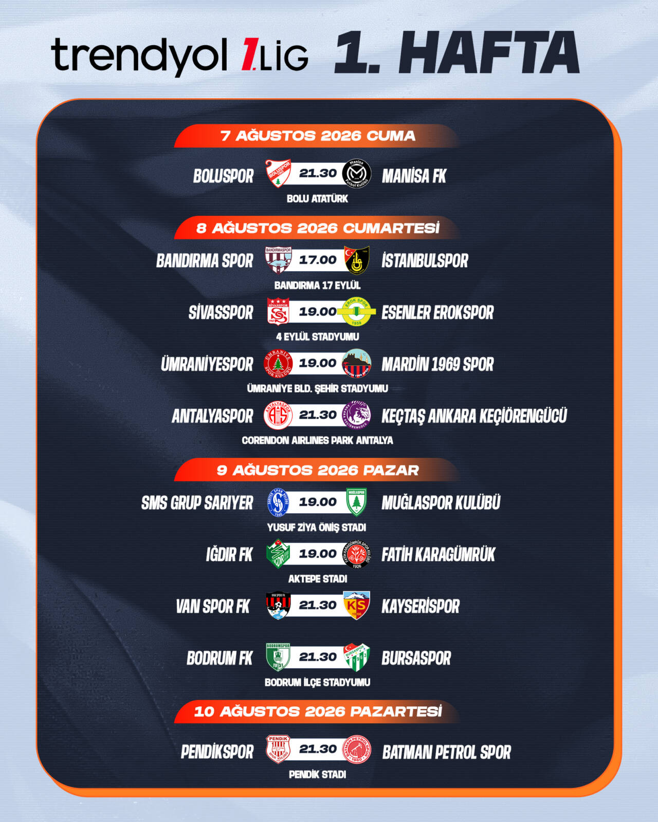 Bursaspor'un maç günü ve saati belli oldu! İşte 1.Lig'de ilk haftanın programı... 2 cd34052f1bb346e8b4ef90f4f3bdc497