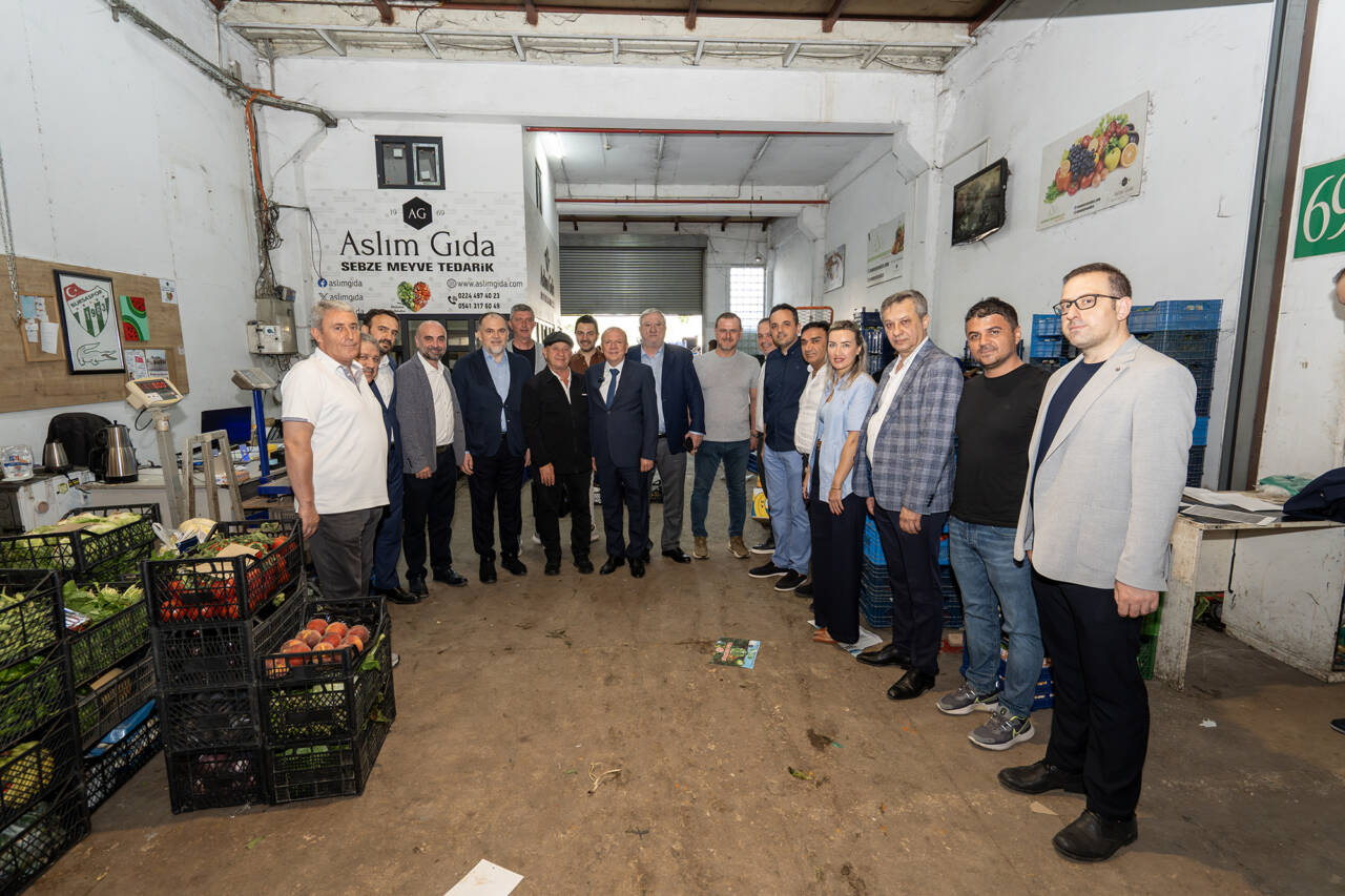 BTSO Başkan adayı Özer Matlı'ya Kent Hali esnafından destek 5 hal ziyareti 10