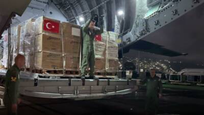 Deprem felaketinin ardından Türkiye'den gönderilen 30 ton insani yardım malzemesi