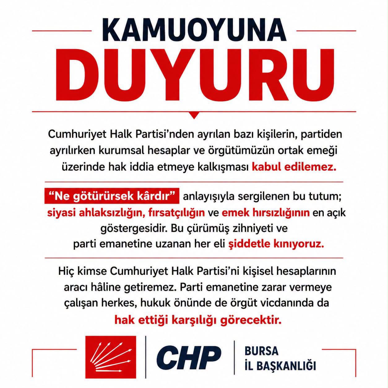 CHP Bursa'dan Yeni Parti'ye sert tepki: 'Şiddetle kınıyoruz' 2 whatsapp image 2026 07 24 at 162714